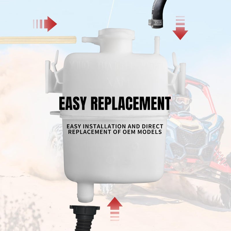 UTVSXPERT Tank-Coolant for X3, Coolant Reservoir Tank Assembly for Can-Am Defender/Maverick Max Turbo X3/Commander/Spyder RS RT/Traxter T MAX Accessories (Replaces OEM #709200998#709200412#709200163) - Image 4